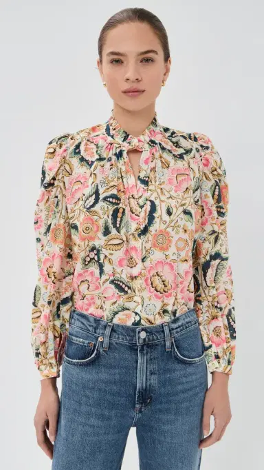 Alix of Bohemia Annabel Melon Bloom hirt Off-White | Thumbnail 2 Alix of Bohemia Annabel Melon Bloom hirt Off-White | Thumbnail 2