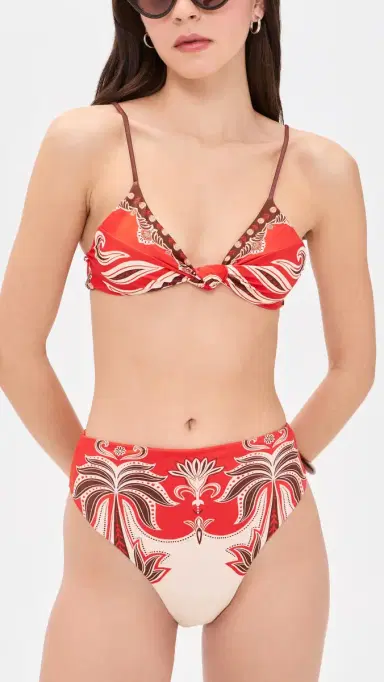 Farm Rio Ainika Garden Red Hot Pants Bikini Bottoms | Thumbnail 4 Farm Rio Ainika Garden Red Hot Pants Bikini Bottoms | Thumbnail 4