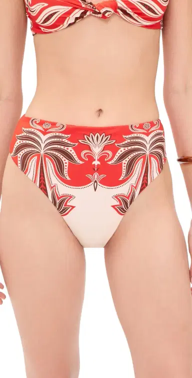 Farm Rio Ainika Garden Red Hot Pants Bikini Bottoms | Thumbnail 1 Farm Rio Ainika Garden Red Hot Pants Bikini Bottoms | Thumbnail 1