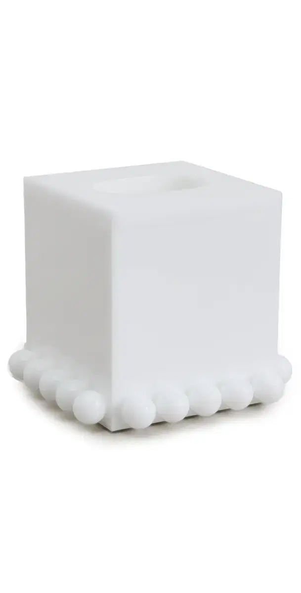 Tizo Design Lucite Tissue Box with Lid White Bubble White One Size