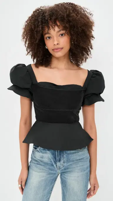 Damaris Bailey Rose Blouse Black Velvet | Thumbnail 2