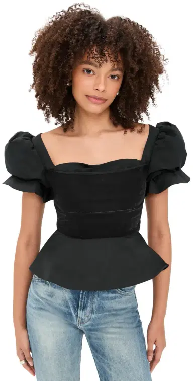 Damaris Bailey Rose Blouse Black Velvet | Thumbnail 1