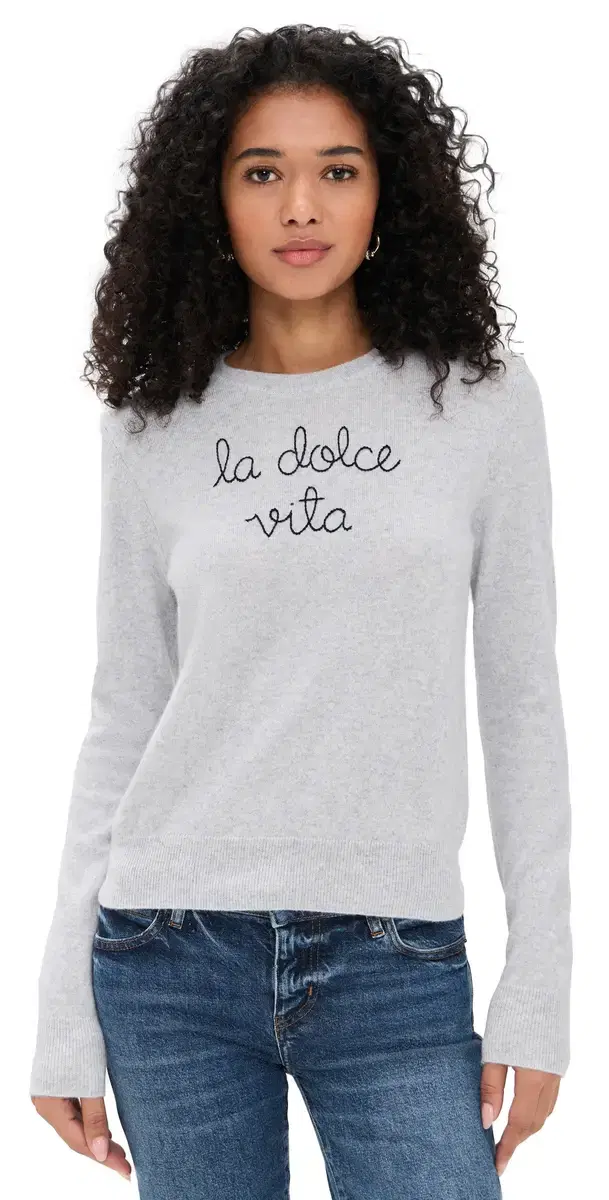 Lingua Franca La Dolce Vita Cashmere Crewneck moke