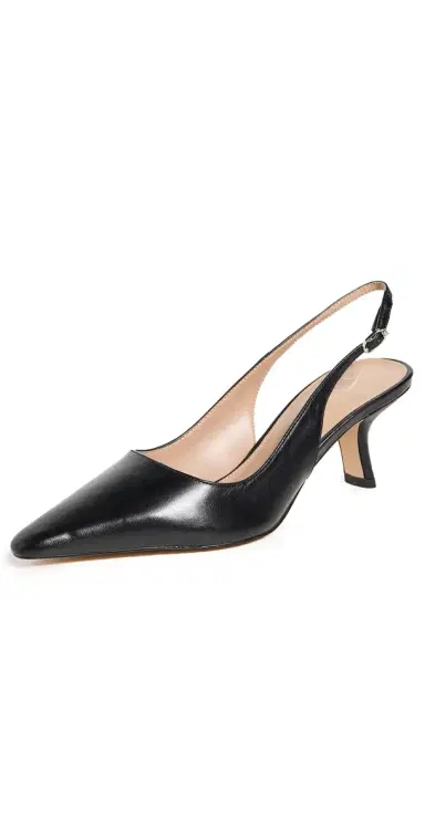Sam Edelman Bianka Slingback Pumps Black Leather 6 | Thumbnail 1