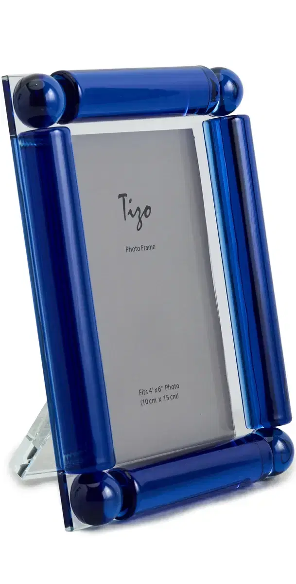 Tizo Design Crystal Glass 4 Corner Ball Blue Frame 4x6 Blue One Size