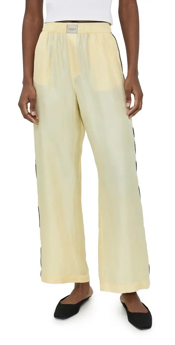 Comme Si La Alta Silk Boxer Pants Butter/Black S