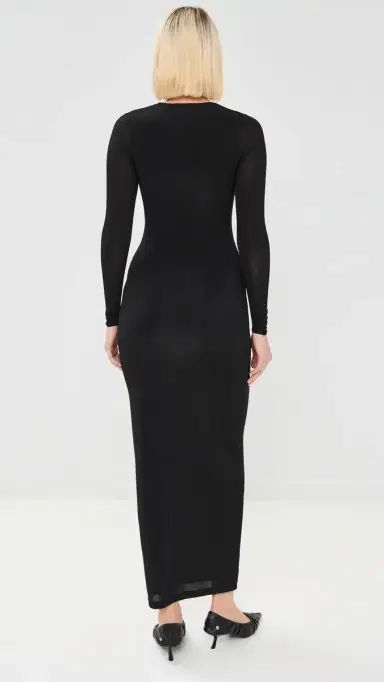 Wardrobe.NYC WARDROBE. NYC Sheer Midi Dress Black S | Thumbnail 3