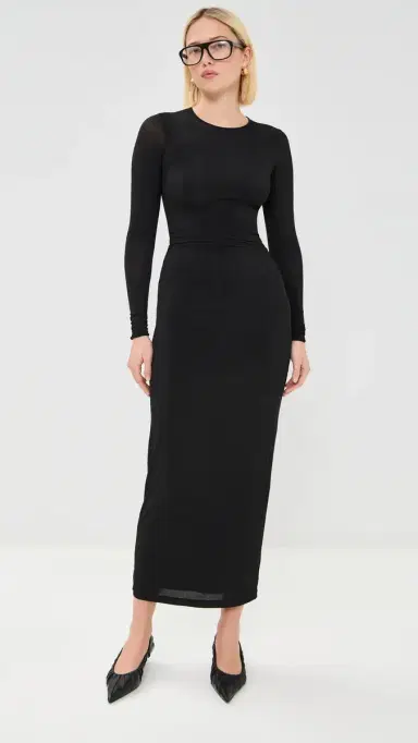 Wardrobe.NYC WARDROBE. NYC Sheer Midi Dress Black S | Thumbnail 5