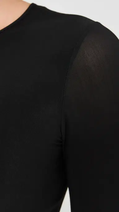 Wardrobe.NYC WARDROBE. NYC Sheer Midi Dress Black S | Thumbnail 6