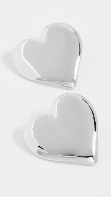 By Adina Eden Puffy Chunky Heart Stud Earrings | Thumbnail 4