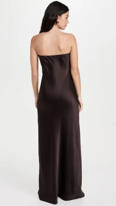 Norma Kamali Bias Strapless Gown Chocolate | Thumbnail 3 Norma Kamali Bias Strapless Gown Chocolate | Thumbnail 3
