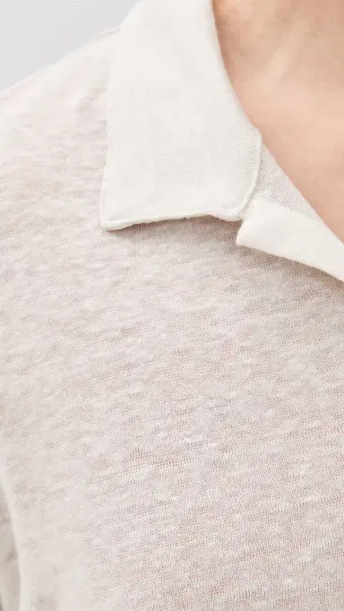 Onia Shaun Linen Polo Stone M | Thumbnail 6