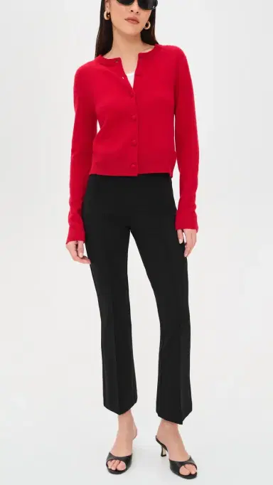 Good American oft tretch Ponte Pull On Kick Flare Pants Black001 | Thumbnail 5