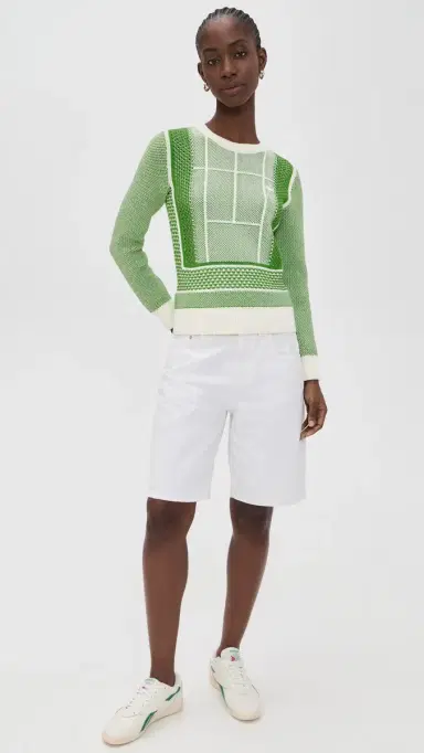 Lacoste Tennis Court Graphic Sweater Flour/Billiard Green | Thumbnail 5 Lacoste Tennis Court Graphic Sweater Flour/Billiard Green | Thumbnail 5