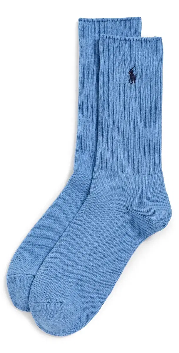 Polo Ralph Lauren Cotton Rib Crew Socks Medium Blue