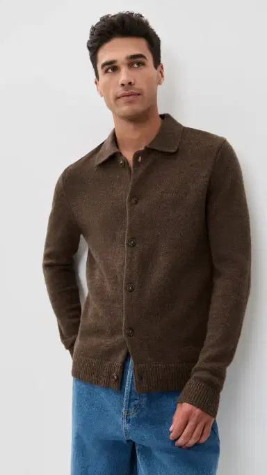 Rhythm Mohair Button Up Knit Chocolate | Thumbnail 2