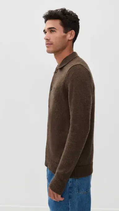 Rhythm Mohair Button Up Knit Chocolate | Thumbnail 4