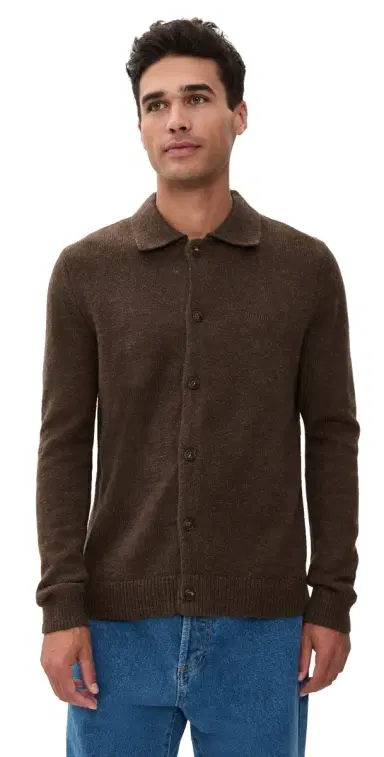 Rhythm Mohair Button Up Knit Chocolate | Thumbnail 1