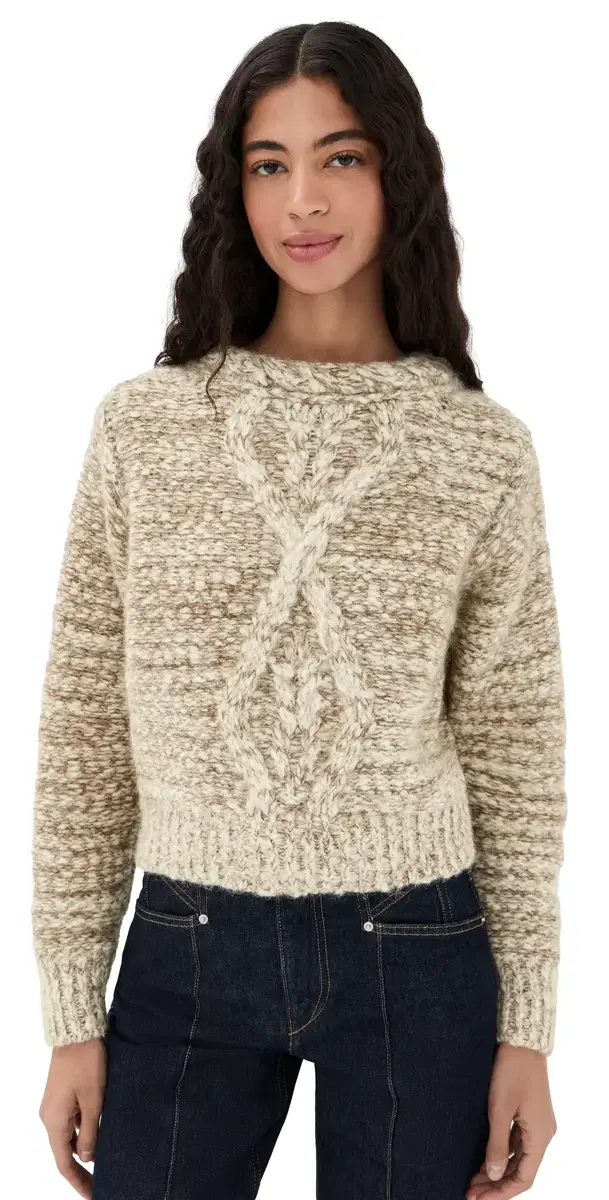 Dorota Alpaca Sweater Ecru/Bronze