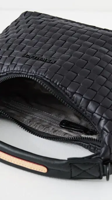 MZ Wallace Mini Woven Hobo Bag Black One Size | Thumbnail 6