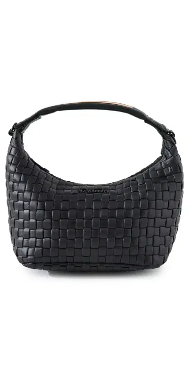 MZ Wallace Mini Woven Hobo Bag Black One Size | Thumbnail 1