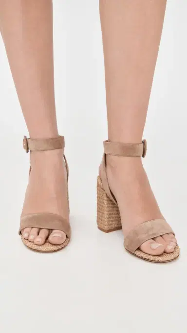 Gianvito Rossi Luana Camoscio Marbella Heels Camel/Natural | Thumbnail 3