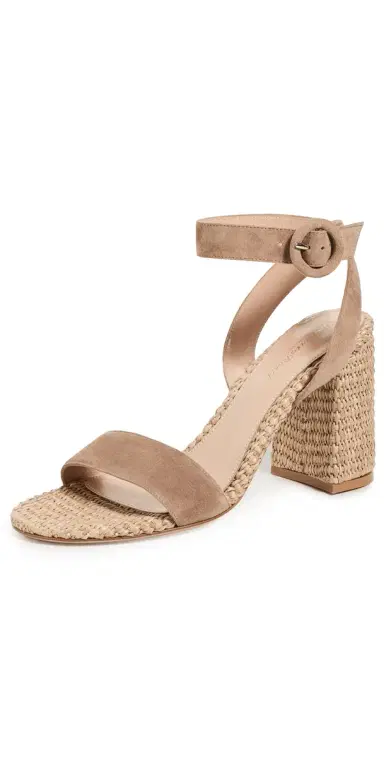 Gianvito Rossi Luana Camoscio Marbella Heels Camel/Natural | Thumbnail 1