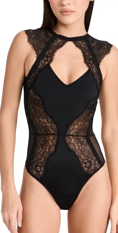 Thistle and Spire Minna Thong Bodysuit Black L | Thumbnail 1