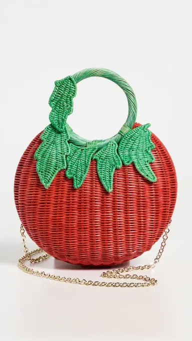 Serpui Mediterranean Tomato Wicker Clutch Red One Size | Thumbnail 2 Serpui Mediterranean Tomato Wicker Clutch Red One Size | Thumbnail 2