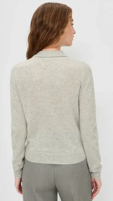 Renggli Cashmere Long Sleeve Polo Cloudy | Thumbnail 3