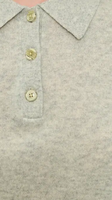 Renggli Cashmere Long Sleeve Polo Cloudy | Thumbnail 6