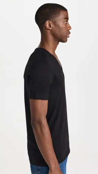 FALKE Cotton V Neck Tee 2 Pack Black L | Thumbnail 4