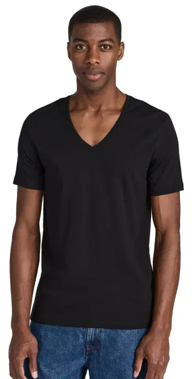 FALKE Cotton V Neck Tee 2 Pack Black L | Thumbnail 1