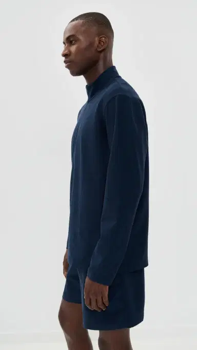 Beyond Yoga Spacedye Terrain Mens Quarter Zip Pullover Nocturnal Navy | Thumbnail 4 Beyond Yoga Spacedye Terrain Mens Quarter Zip Pullover Nocturnal Navy | Thumbnail 4