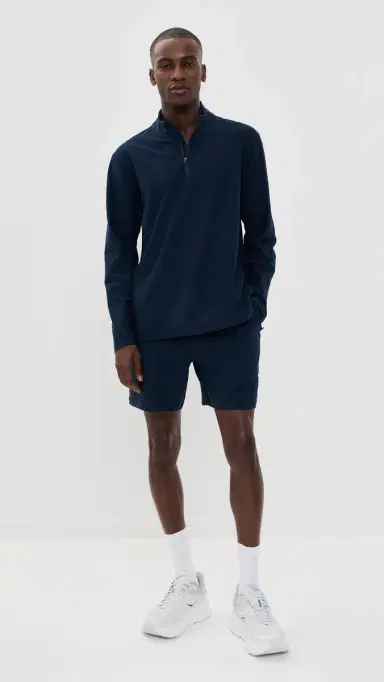 Beyond Yoga Spacedye Terrain Mens Quarter Zip Pullover Nocturnal Navy | Thumbnail 5 Beyond Yoga Spacedye Terrain Mens Quarter Zip Pullover Nocturnal Navy | Thumbnail 5
