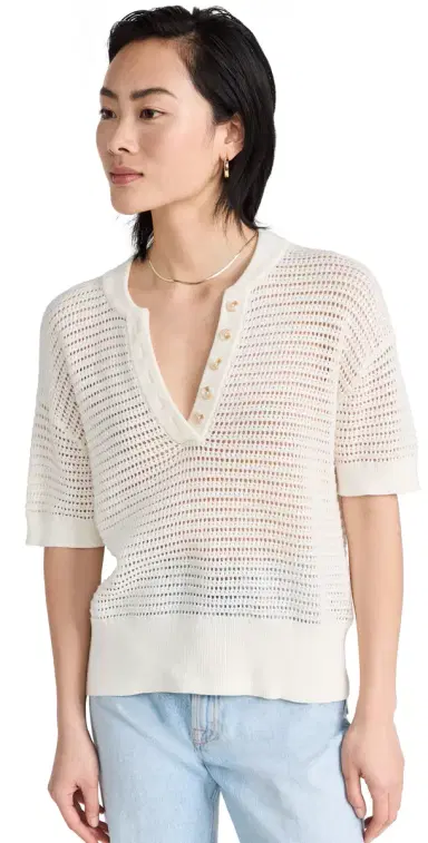 Varley Callie Knit Top Egret S | Thumbnail 1
