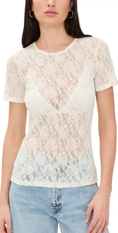 Hanky Panky Short Sleeve Top Marshmallow S | Thumbnail 1 Hanky Panky Short Sleeve Top Marshmallow S | Thumbnail 1
