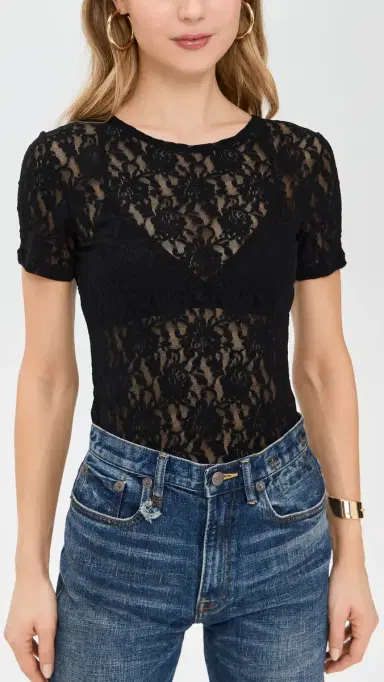 Hanky Panky Short Sleeve Top Black L | Thumbnail 2 Hanky Panky Short Sleeve Top Black L | Thumbnail 2