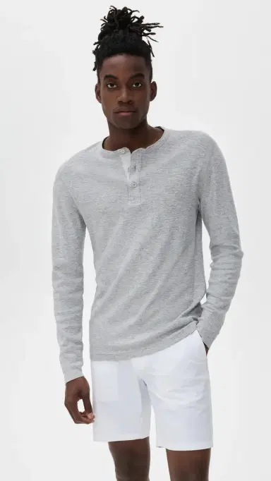 REIGNING CHAMP 1x1 Slub Slim Henley Hgrey S | Thumbnail 2 REIGNING CHAMP 1x1 Slub Slim Henley Hgrey S | Thumbnail 2