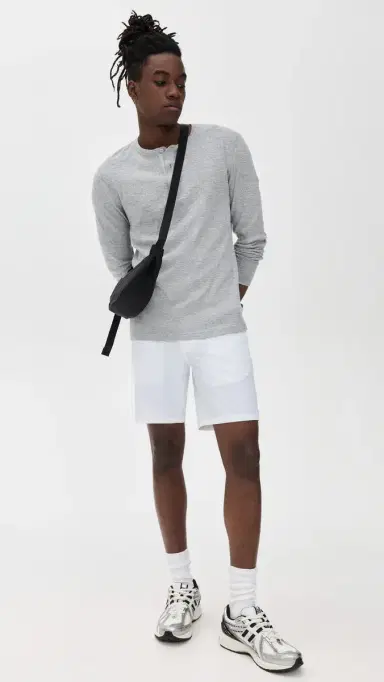 REIGNING CHAMP 1x1 Slub Slim Henley Hgrey S | Thumbnail 5 REIGNING CHAMP 1x1 Slub Slim Henley Hgrey S | Thumbnail 5