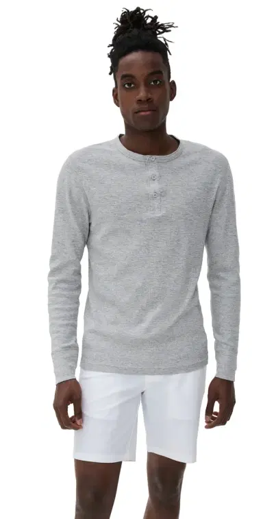 REIGNING CHAMP 1x1 Slub Slim Henley Hgrey S | Thumbnail 1 REIGNING CHAMP 1x1 Slub Slim Henley Hgrey S | Thumbnail 1