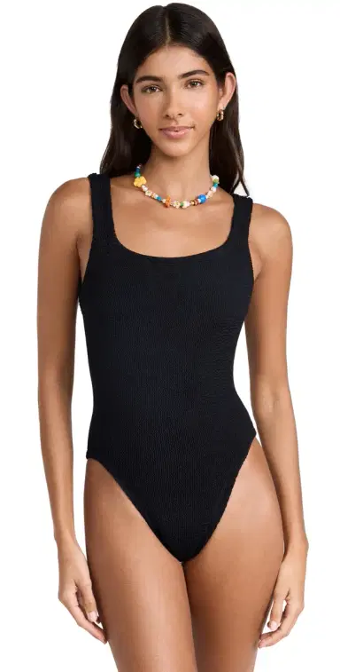 Hunza G Square Neck One Piece Black One Size | Thumbnail 1 Hunza G Square Neck One Piece Black One Size | Thumbnail 1