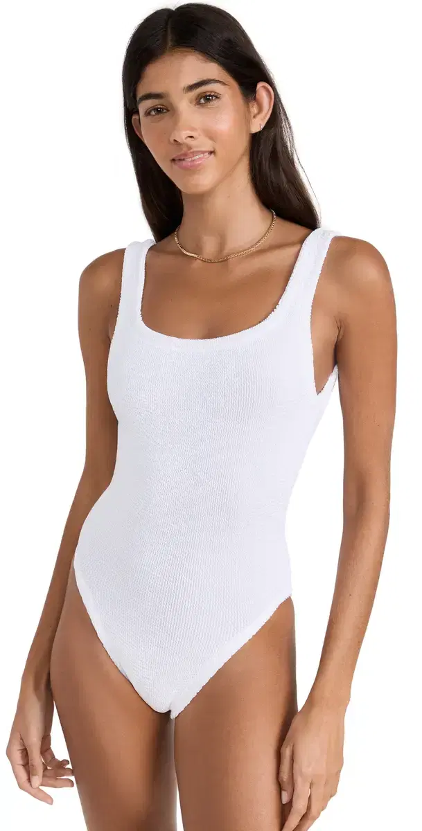 Hunza G Square Neck One Piece White One Size