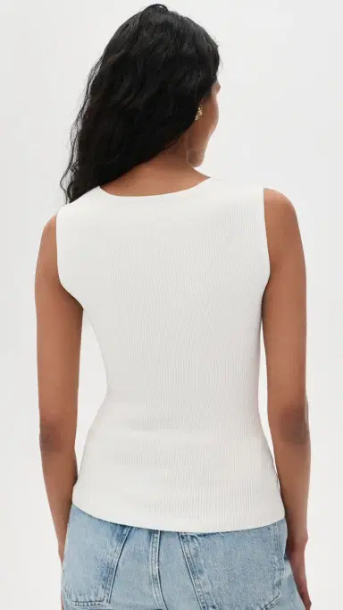 DL1961 Square Neck Instasculpt Rib Top White | Thumbnail 3 DL1961 Square Neck Instasculpt Rib Top White | Thumbnail 3