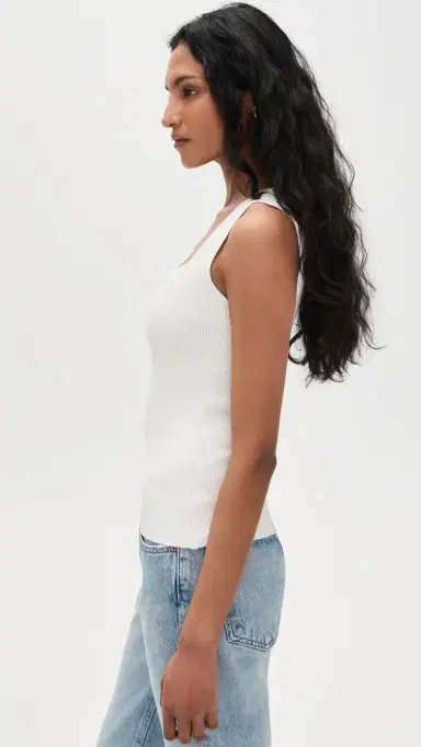 DL1961 Square Neck Instasculpt Rib Top White | Thumbnail 4 DL1961 Square Neck Instasculpt Rib Top White | Thumbnail 4