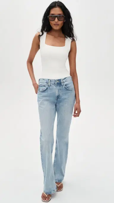 DL1961 Square Neck Instasculpt Rib Top White | Thumbnail 5 DL1961 Square Neck Instasculpt Rib Top White | Thumbnail 5