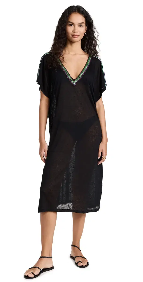 V Back Dress Black