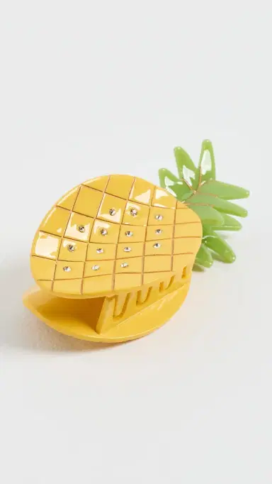 By Adina Eden Rhinestone Accented Pineapple Claw Clip | Thumbnail 2