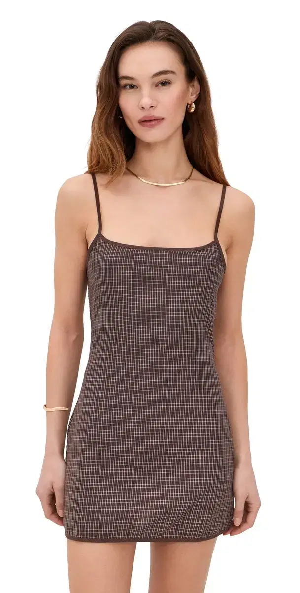 Lioness Voyage Mini Dress Chocolate Plaid