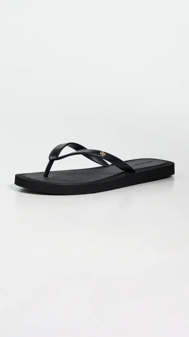 Tory Burch Kira Padded Flip Flops Perfect Black/Gold 7 | Thumbnail 2